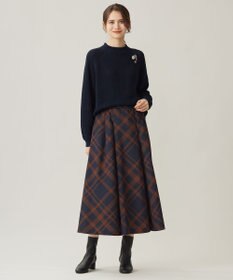 自由区 L 【洗える】スラブチェックプリント スカート