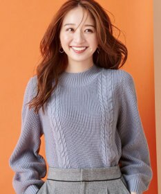 ANY SIS 【洗える】スフレケーブルパフスリーブ ニット