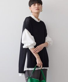 AMERICAN HOLIC ＳＥＴ　イージーケアギャザーシャツ＋ニットベスト