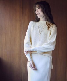 ANY SIS 【洗える・セットアップ可】アンチピリング変形畔 ボトルネック ニット