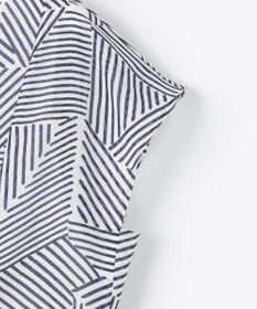 自由区 【洗える・XSサイズあり】モザイクラインプリント ワンピース