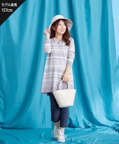 Tiaclasse 【洗える】キーネックボーダーニットチュニック