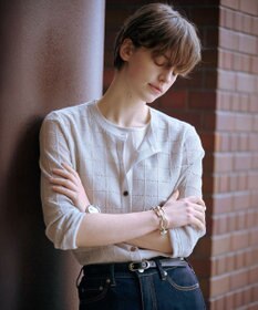 J.PRESS LADIES 【洗える】リブ ノースリーブ カットソー