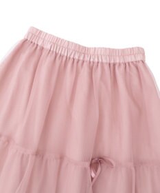 earth music&ecology リボンチュールティアードスカート