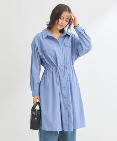 Green Parks ミディ丈ミリタリーシャツワンピース