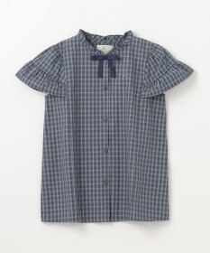 組曲 KIDS 【150-160㎝】チェックラッフル ブラウス
