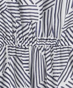 自由区 【洗える・XSサイズあり】モザイクラインプリント ワンピース