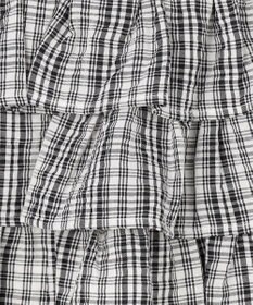 ANY KIDS 【洗濯機可能】ティアード チェックスカパン