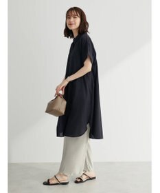 Green Parks ミディ丈半袖シャツワンピース