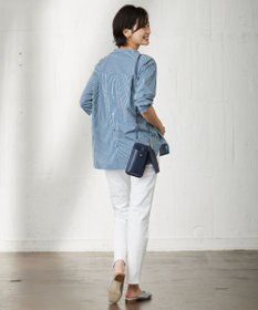 J.PRESS LADIES 【WEB限定】 ピンストライプジャージー バンドカラー カットソー