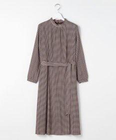 J.PRESS LADIES L デシンハウンドトゥースプリント ワンピース