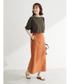 Green Parks 綿麻混台形マキシスカート