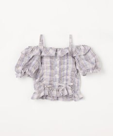 ANY KIDS 【洗濯機可能】2WAY チェックブラウス