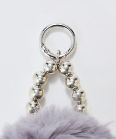 Phoebe メタルボールファーバッグチャーム　グレー