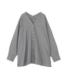 Green Parks 綿麻混Ｖネックオーバーサイズシャツ