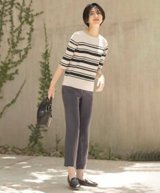 J.PRESS LADIES L 【洗える】レーヨンエリートストレッチ ボーダー ニット