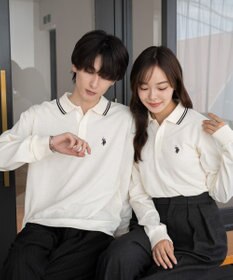 WEGO 【25年秋冬新作/ユニセックスITEM/SMLサイズ展開】別注USPOLOラインポロシャツ（長袖）