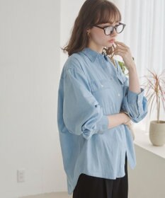 WEGO 【ANGIE VINTAGE】シアーデニムレギュラーカラーシャツ