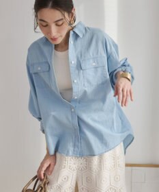 WEGO 【ANGIE VINTAGE】シアーデニムレギュラーカラーシャツ