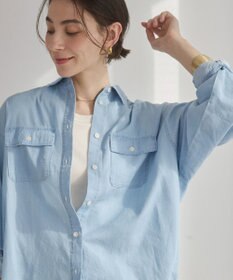 WEGO 【ANGIE VINTAGE】シアーデニムレギュラーカラーシャツ