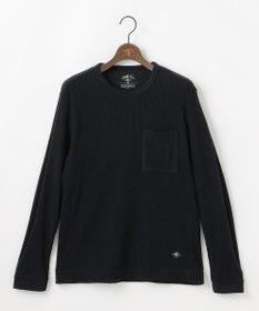 JOSEPH ABBOUD MOUNTAIN 【日本製/ソフト】ソフトウォームワッフル 長袖Tシャツ ブラック系