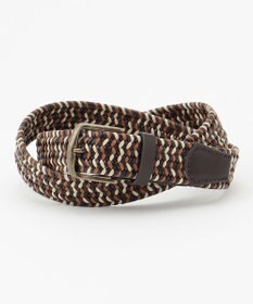 JOSEPH ABBOUD 【伸びる】ダブルメランジレザーメッシュ ベルト