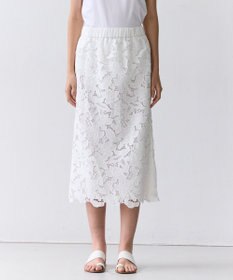 BEIGE， CITRINE / エンブロイダリーレースイージースカート