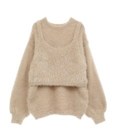 CRAFT STANDARD BOUTIQUE 洗える/ビスチェ付きシャギーニットプルオーバー