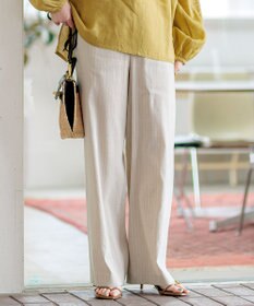23区 【CLASSY.6月号掲載/洗える】リネンレーヨンストレッチ ワイドパンツ