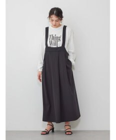 AMERICAN HOLIC 丈違いフロントタックジャンバースカート