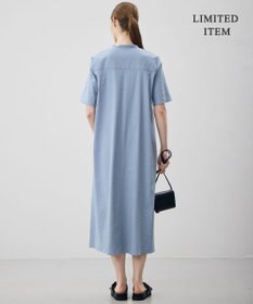 ICB L 【先行予約・WEB限定・丈が選べる】ナチュラルストレッチタフタ 5分袖ワンピース