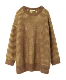 AMERICAN HOLIC バイカラー片畦ニットチュニック