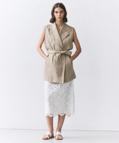 BEIGE， CITRINE / エンブロイダリーレースイージースカート