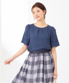 ANY SIS L 【洗える】エンブロイダリーフレアスリーブ ブラウス