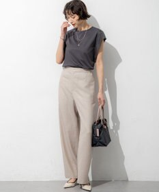 23区 【先行予約】リネンライクグロッシー ワイドパンツ