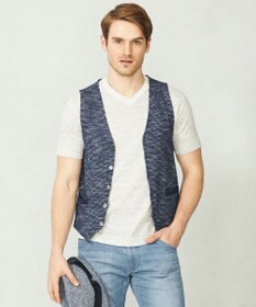 JOSEPH ABBOUD 【軽い/洗える】スラブギマボーダーニットベスト