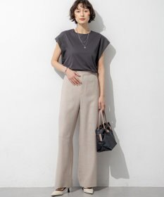 23区 【先行予約】リネンライクグロッシー ワイドパンツ