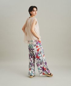 GRACE CONTINENTAL ボタニカルプリントワイドパンツ