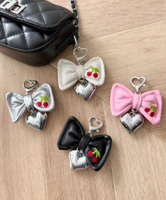 WEGO チェリーリボンハートキーホルダー