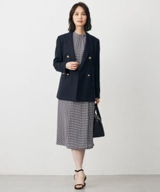 J.PRESS LADIES L デシンハウンドトゥースプリント ワンピース