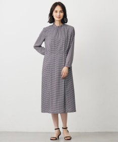 J.PRESS LADIES L デシンハウンドトゥースプリント ワンピース