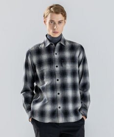 JOSEPH HOMME 【新素材】フェードフラノチェック / シャツブルゾン グレー系3