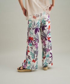 GRACE CONTINENTAL ボタニカルプリントワイドパンツ