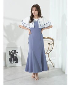 earth music&ecology パイピング衿付きドッキングワンピース