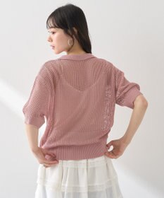 earth music&ecology メッシュポロニットプルオーバー