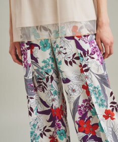 GRACE CONTINENTAL ボタニカルプリントワイドパンツ