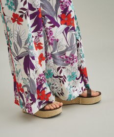 GRACE CONTINENTAL ボタニカルプリントワイドパンツ