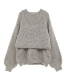 CRAFT STANDARD BOUTIQUE 洗える/ビスチェ付きシャギーニットプルオーバー