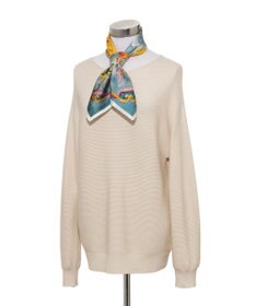 MOONBAT PAUL&JOE ACCESSOIRES(ポール & ジョー) シルクスカーフ 空 オーステルリッツ記念柱 ネコと毛糸 気球 65cm×65cm 手洗いOK