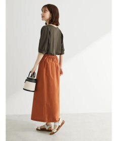 Green Parks 綿麻混台形マキシスカート